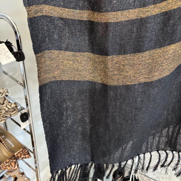 Brunello Cucinelli Black Striped Cape - One Size - Picture 4 of 5